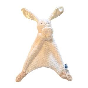 MaryMeyer Bunny Rabbit Lovey Security Blanket Satin Ears Soft lush 10x18 Oatmeal